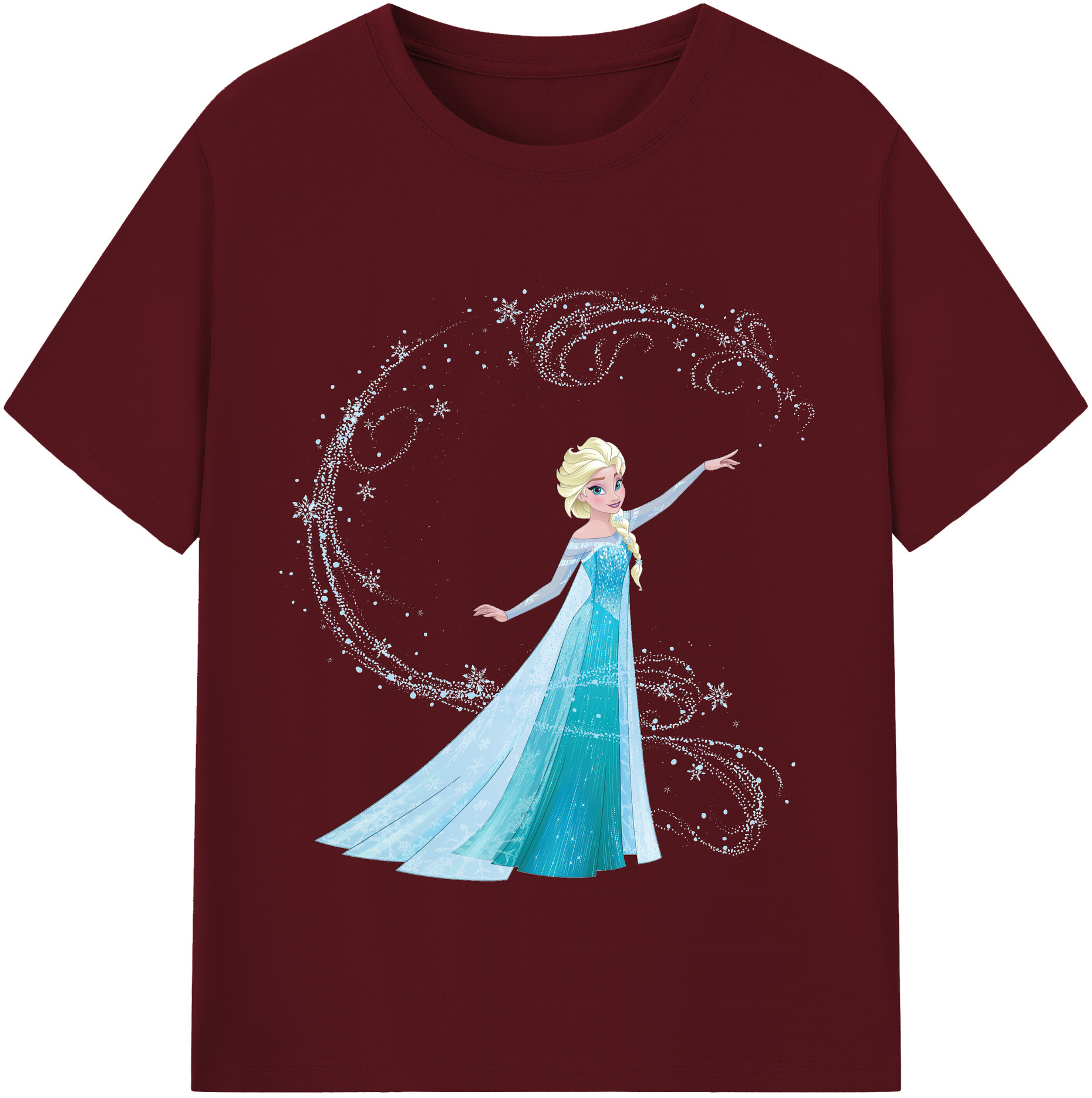 アナと雪の女王 アンナ エルサ Frozen Anna Elsa 綿100％半袖Tシャツ（フロントプリント）